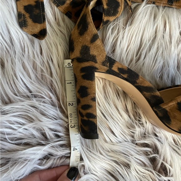 Marion Parke Bella Suede Leopard Ankle Tie Heels - Picture 11 of 13